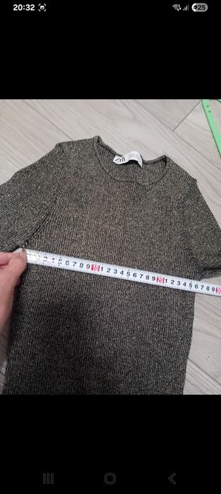 Bluza Zara scurta/top tricot cu maneca lunga