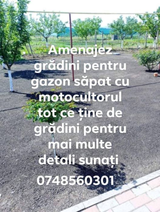 Săpat cu motocultorul amenajez grădini semăn gazon sosesc cu motocosit