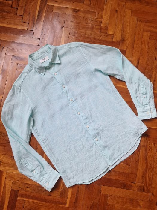 Страхотна мъжка ленена риза UNIQLO размер S , 100% лен