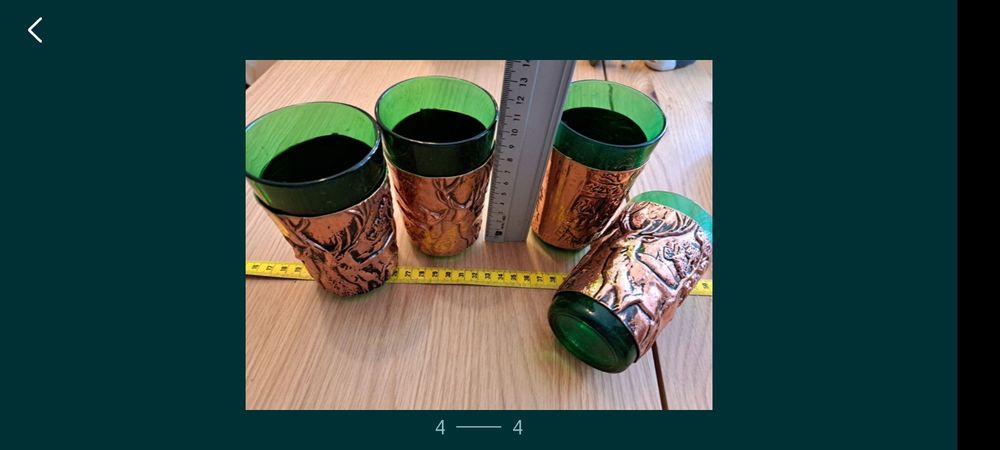 Pahare învelite in folie de cupru