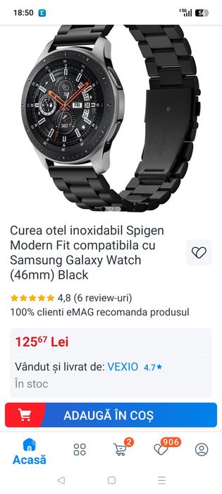 Curea metalica originală Spigen smartwatch Samsung