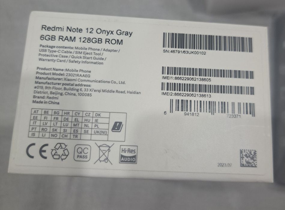Redmi Note 12 6GB RAM 128GB