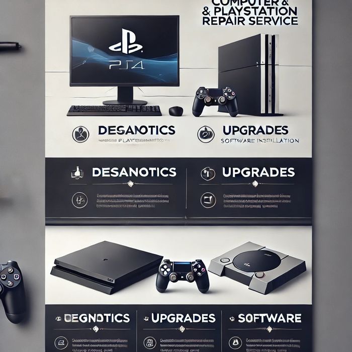 Ремонт и поддръжка на компютри, лаптопи и PlayStation