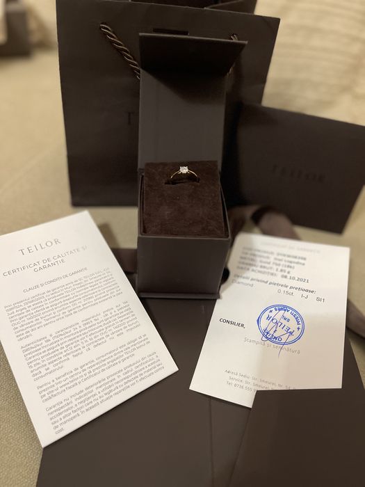Inel de logodna TEILOR aur galben diamante 0.15ct M52