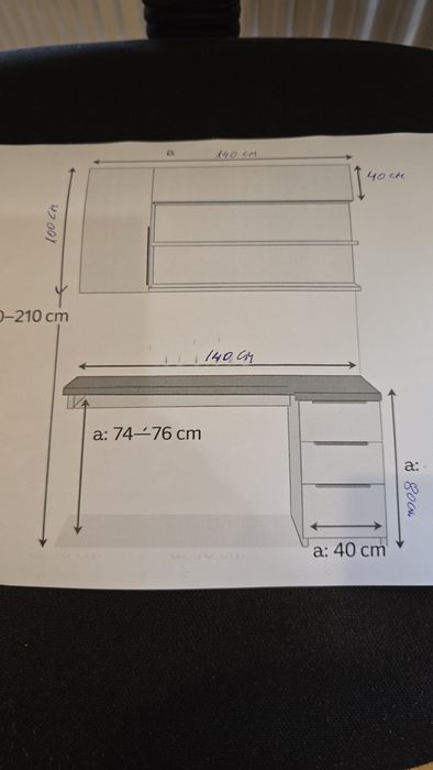 Birou Cașmir cu Soft-Close BLUM  Nou!!!
