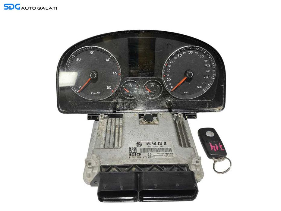 Kit Pornire ECU Calculator Motor Bosch Volkswagen Touran 2.0 TDI BMM 2003 - 2010 Cod 03G906021GB 0281012945 1T0920872F [LS0172] [LS0173]
