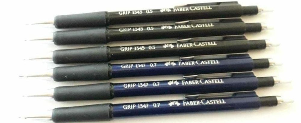 Lot 6 creioane faber castell 1345 si 1347 de 0.5 mm si 0.7 mm
