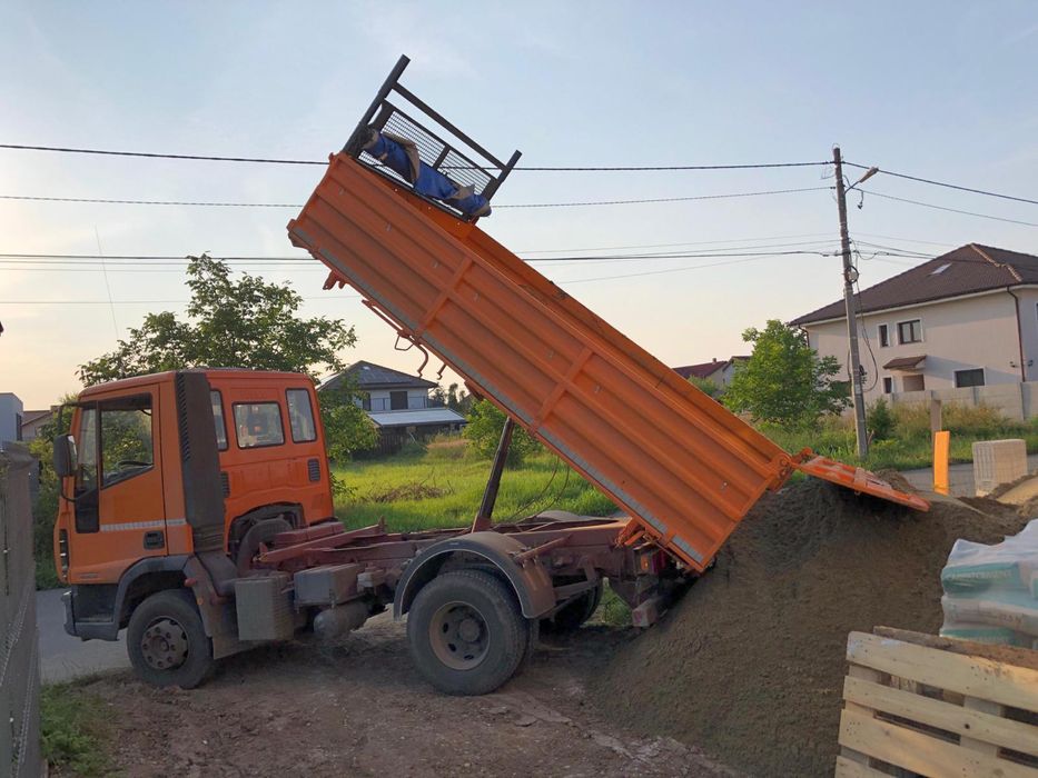 Nisip piatra sort pamant balast lucrari cu miniexcavator si bobcat