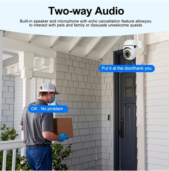 2  броя WiFi Камери за Наблюдение, 1080P HD, Външни, 4.0Х Зум, Видео Сигурност, ССТѴ IP Камера,