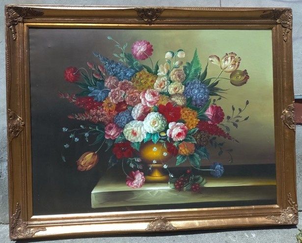 Ulei pe pânză o lucrare de dimensiuni impresionante încadrată într-o r