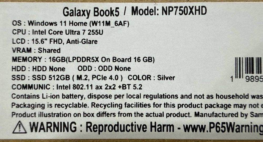 Ультрабук Samsung Galaxy Book5 (USA)