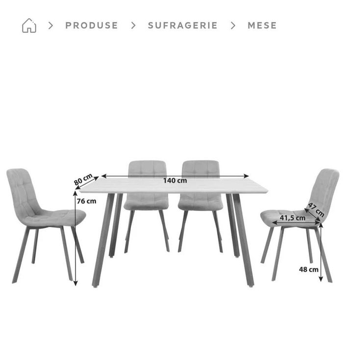 Vand set masa si scaune