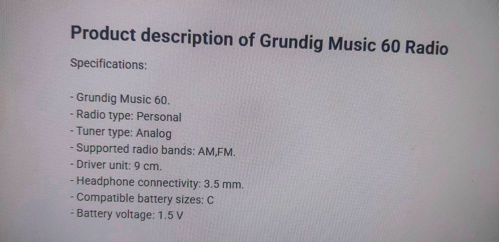 Radio Grundig Music 60