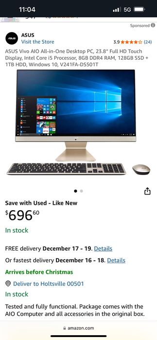 ASUS, AIO Computer, безжична мишка и клавиатура