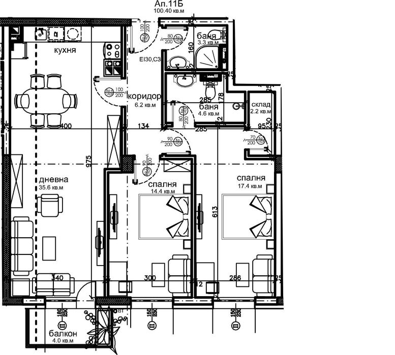 Продава се Тристаен апартамент в София, Красна поляна 2 - 113 кв.м за 992 €/кв.м - Снимка #1