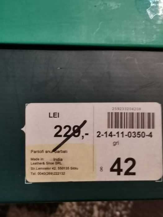 Pantofi piele NOI, masura 42