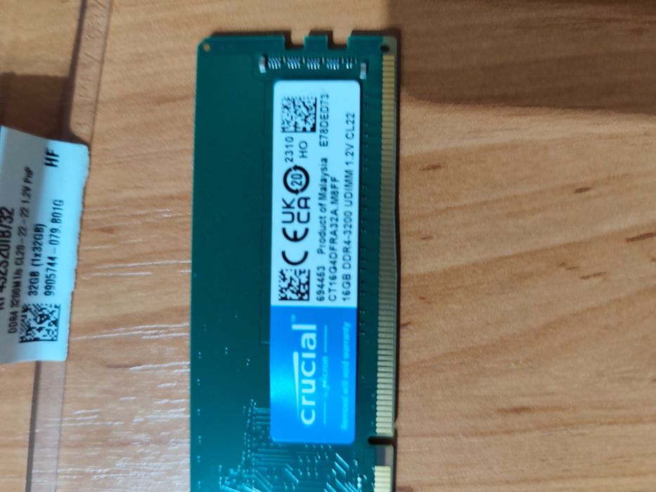 Kit RAM DDR4 32 Gb Dual channel Samsung + Crucial 3200 MHz