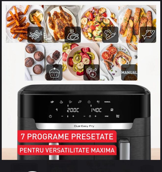 Friteuză cu aer cald dublă Tefal Dual Easy Fry XXL