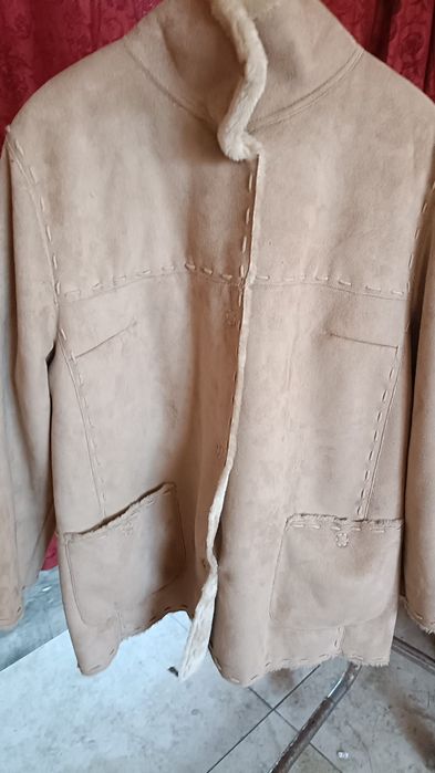 Haina de piele cu blană