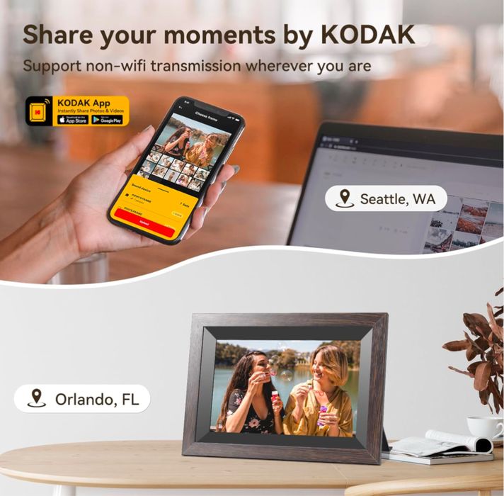 Цифровая фоторамка Kodak 10 дюм екран сенсор  HD разрышена