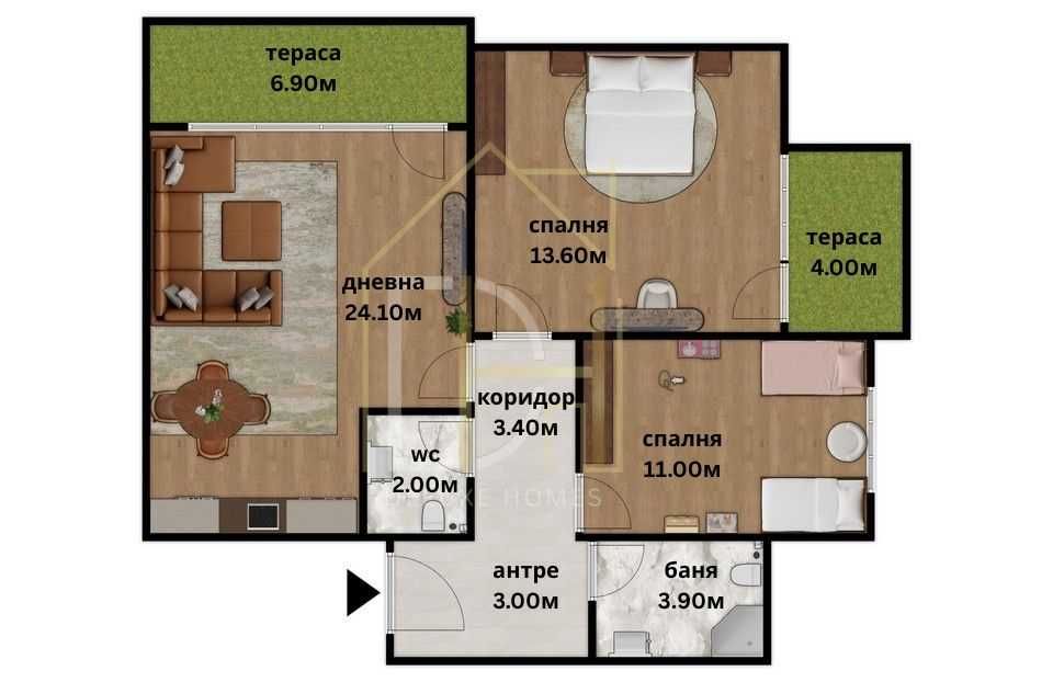 БЕЗ КОМИСИОНА! Тристаен апартамент - кв. Беломорски