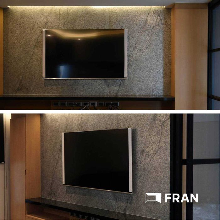 Декор для ТВ, натуральный камень, панель каменный шпон Dekor panel