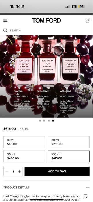 Продам духи оригинал Tom Ford Lost Cherry 100ml