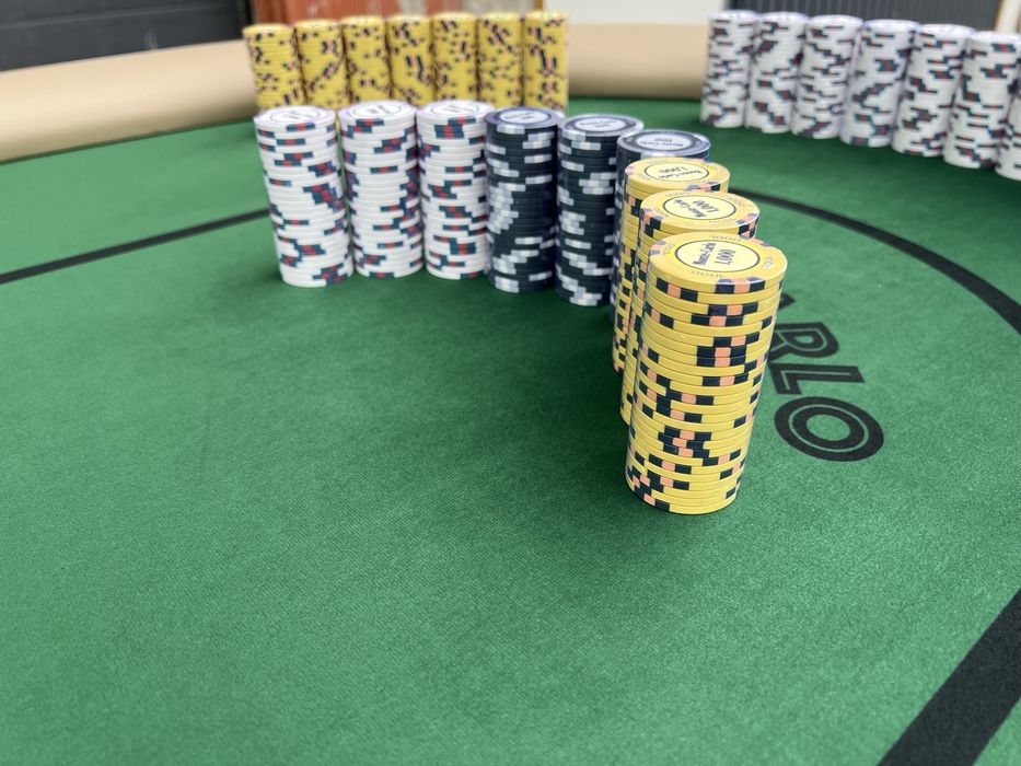 Jetoane Poker ceramice + Masa Poker customizata Monte Carlo stoc