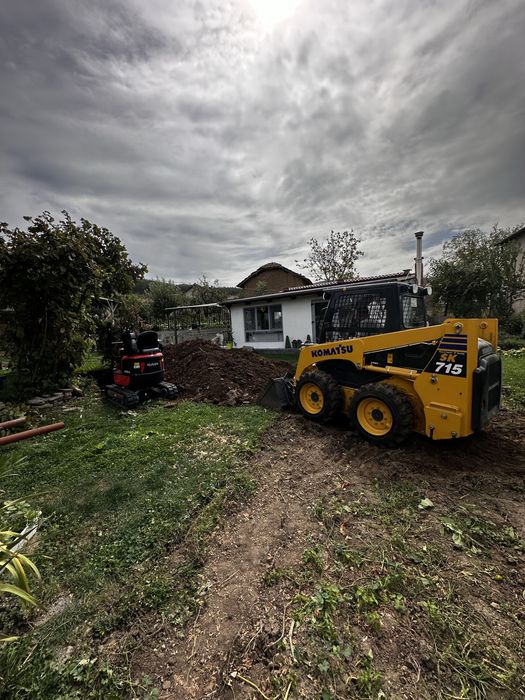 Услуги с мини челен товарач микро багер и мини багер бобкат М СТРОЙ 92