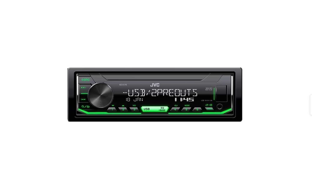 Receptor media digital JVC KDX176 1 DIN fara CD; USB (1A); AUX-in