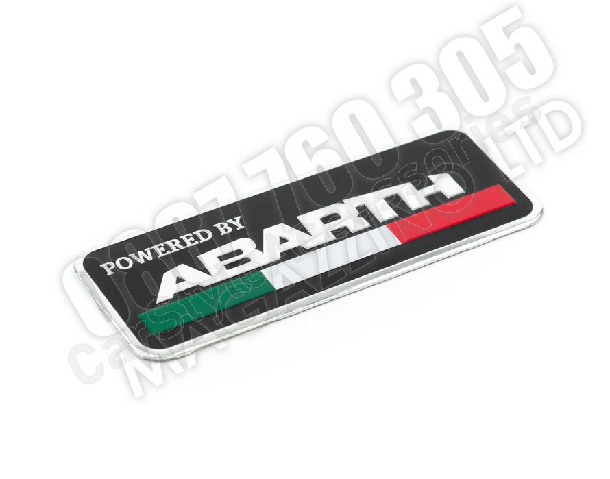 Емблема за Фиат Абарт Powered by Abarth Италиански флаг