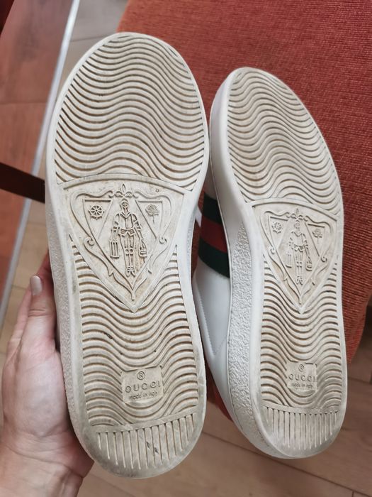 Sneaker adidași pantofi sport Gucci piele alb șarpe