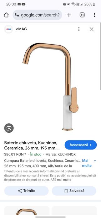 Baterie chiuvetă Bucătărie Kuchinox