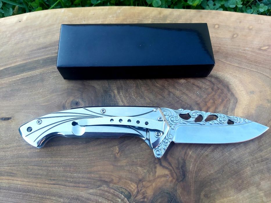 Сгъваем джобен нож с инкрустирана дръжка елен,7040