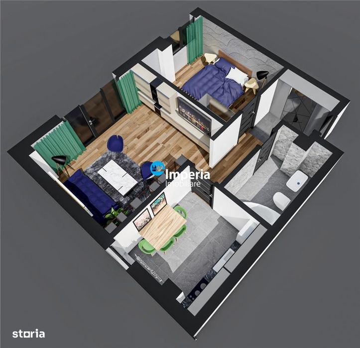 Apartament 1 cam D, Bl nou, 42 mp