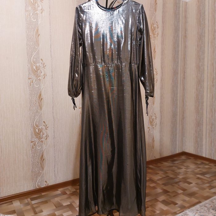 Платье серебро металлик итальянское