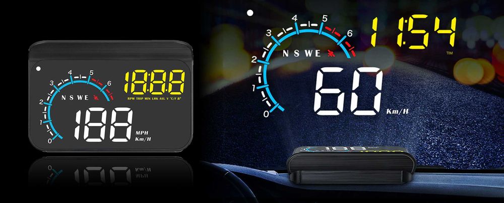 HUD OBD2 + GPS проектор с датчиком температуры охлаждения/Модель M12