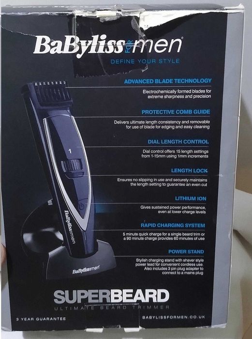 Babyliss Beard Trimmer Машинка Тример за Брада Различни Дължини 1-15мм