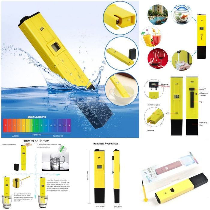 Har xil turdagi PH meter apparatlari va PH Lakmus qoʻgʻozlari sotiladi