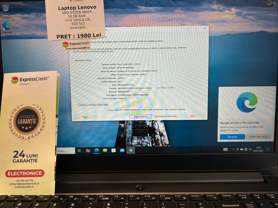 (AG42) Laptop Lenovo  b13827 - Garantie 2 ani!