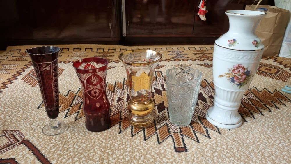 Vaza de flori porțelan, sticla, cristal