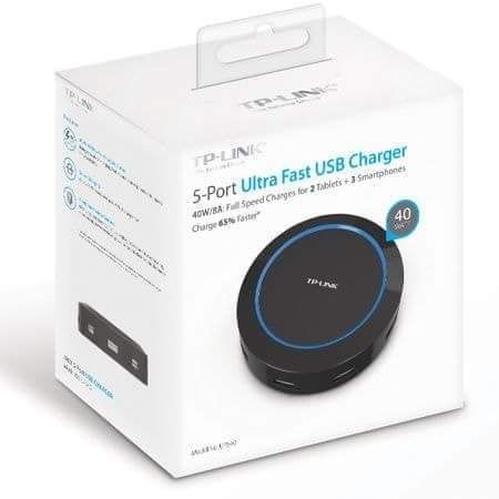 Incarcator retea TP-Link UP540, 5xUSB, 40W, Fast Charger, Negru