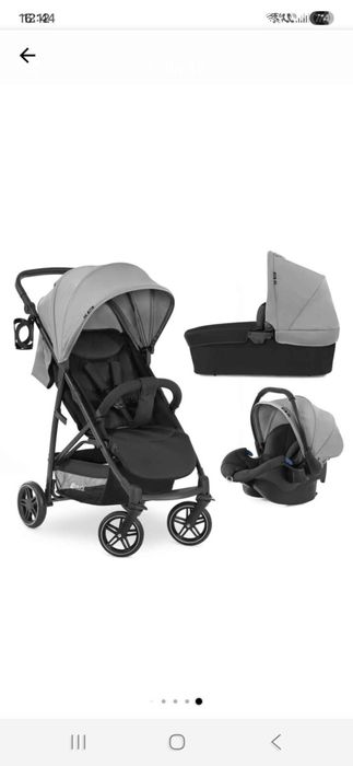 Vand Carucior 3in1 Hauck Rapid 4R Plus Trioset Grey cu UPF 50+, Gri