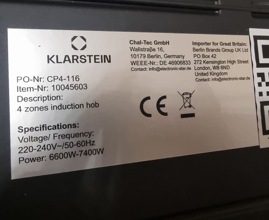Индукционни котлони Klarstein 7400w