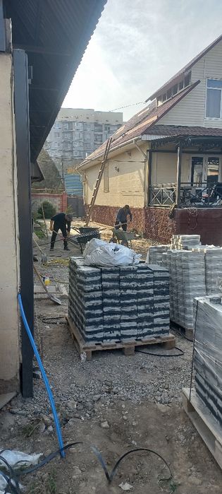 Укладка гранитной плитки брусчатка