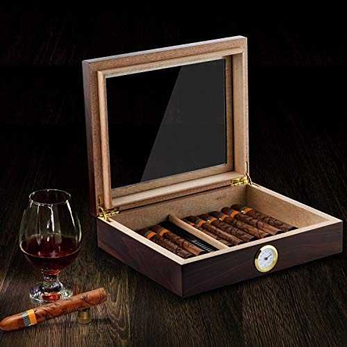 Малък хумидор от кедър за до 30 пури със хидрометър и овлажнител