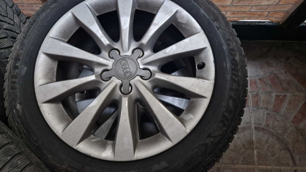 алуминиеви джанти със зимни гуми goodyear за ауди А6, 17 цола