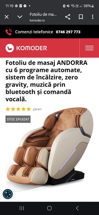 Fotoliu masaj Komoder