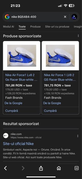 Sneakers Nike Air Force1 Lv8 2 GS Racer blue obsidian white impecabili