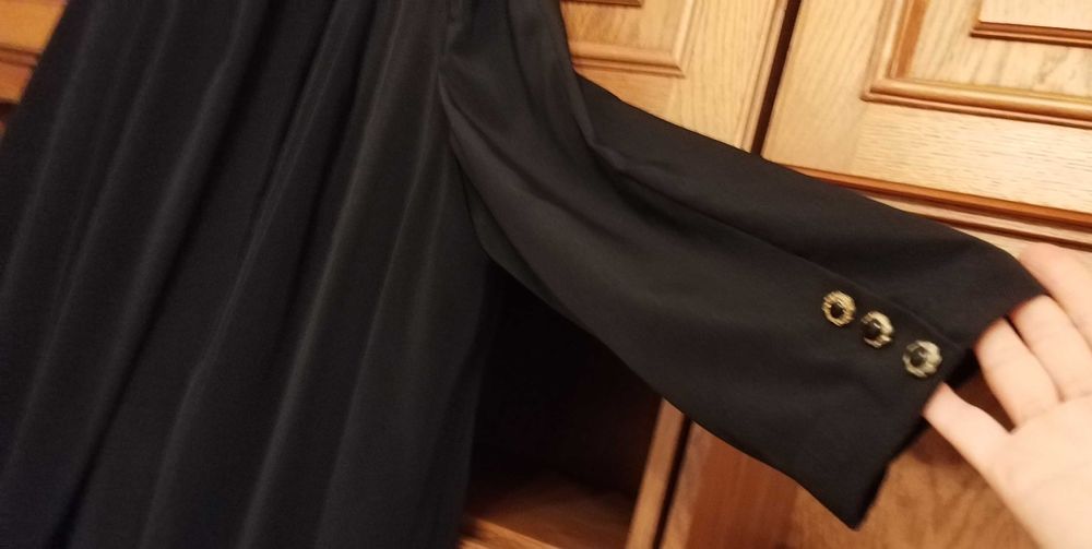 Blazer negru, semilung, "piersica" neagra